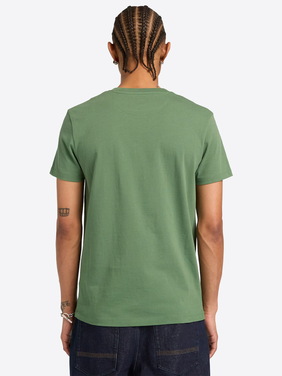 T-shirt taschino in cotone verde prato