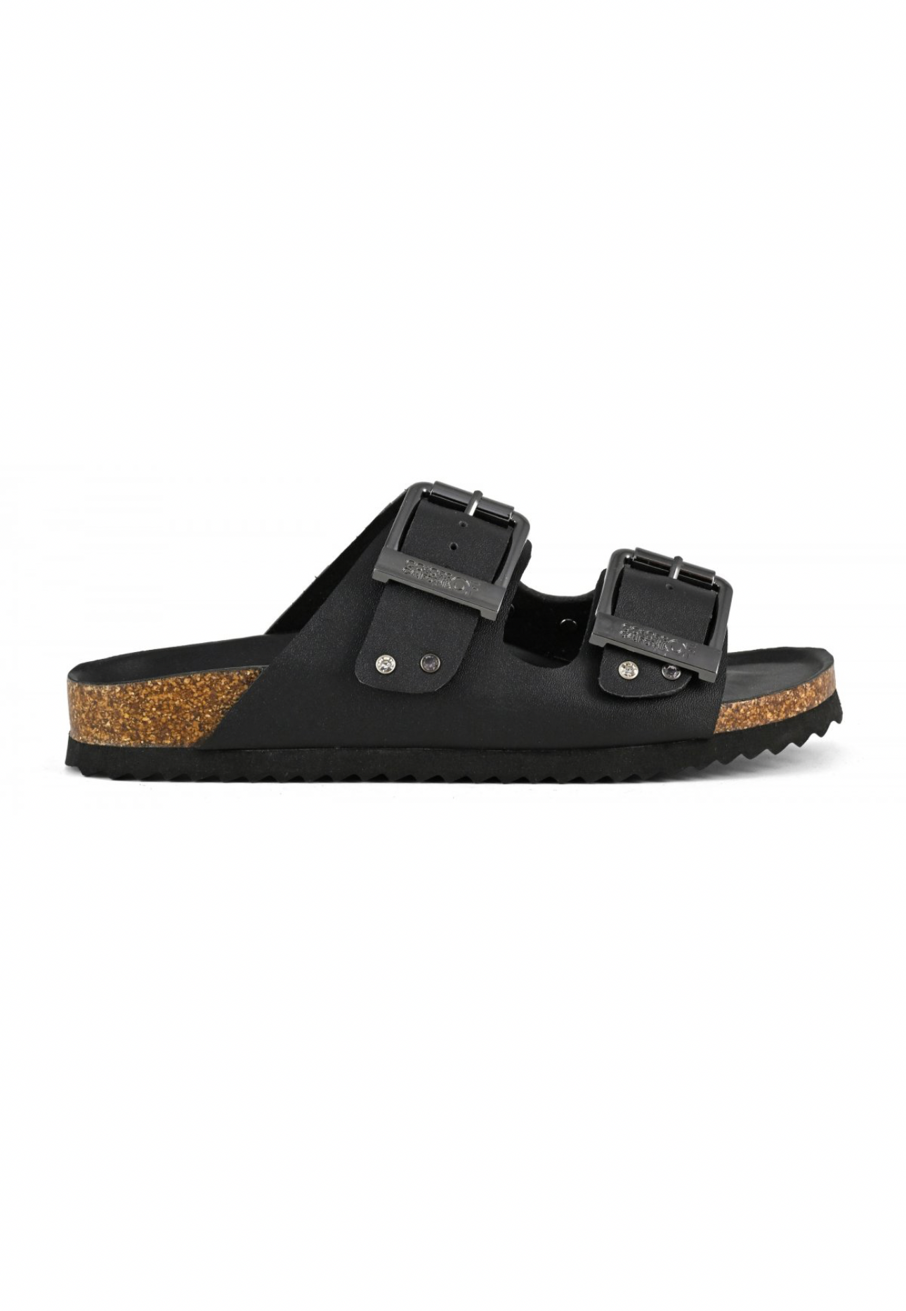 Ciabatta 2 fasce con strass Bio501 nero