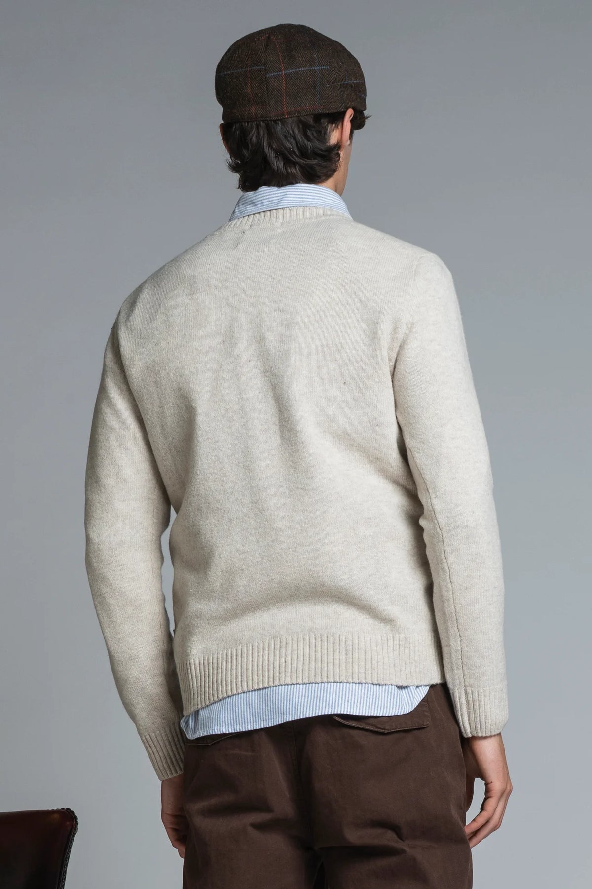 Maglia girocollo lambswool charlie ecru