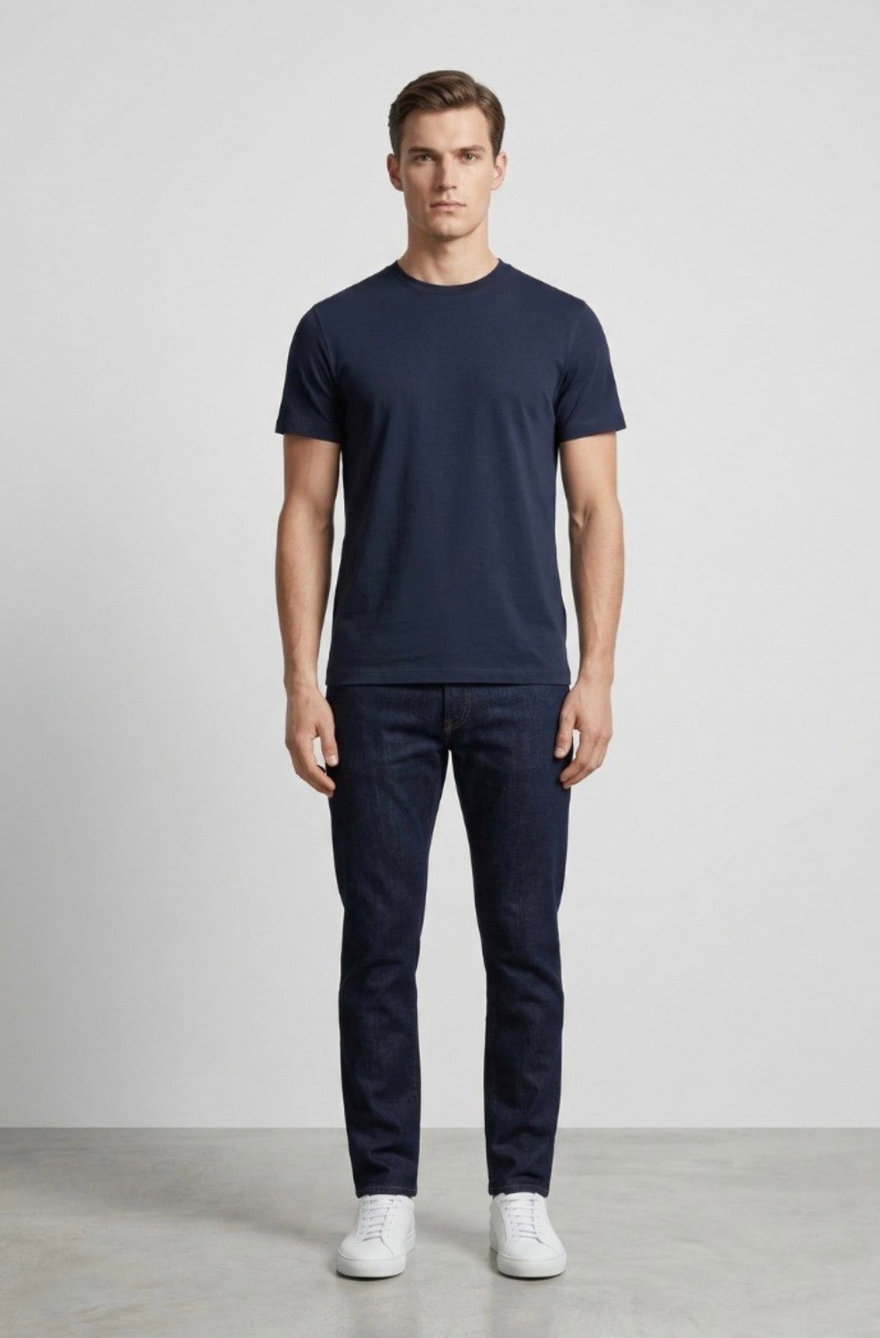 T-shirt basic in Jersey Blu navy