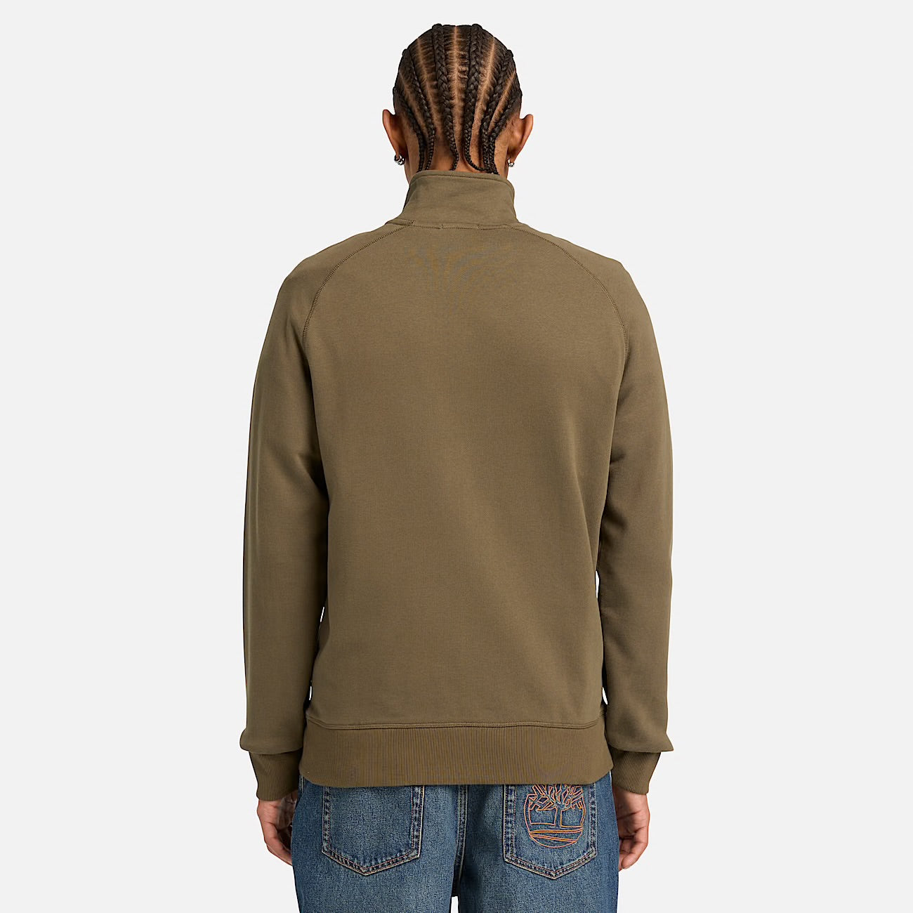 Felpa con Zip Intera Uomo in verde