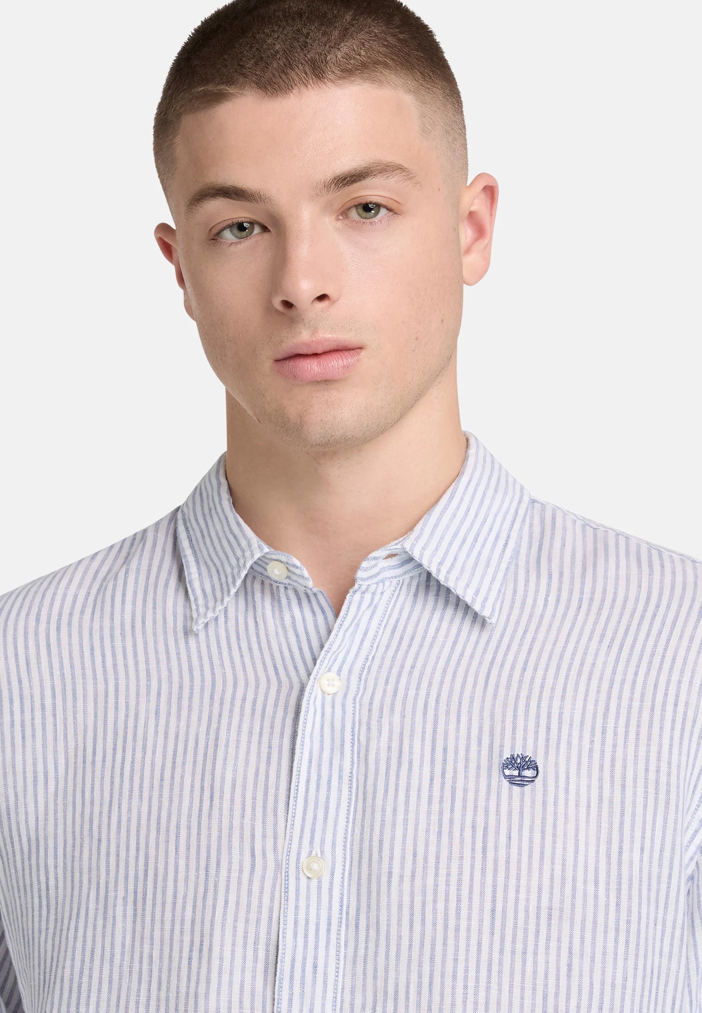 Camicia Lino/cotone bacchetta celeste