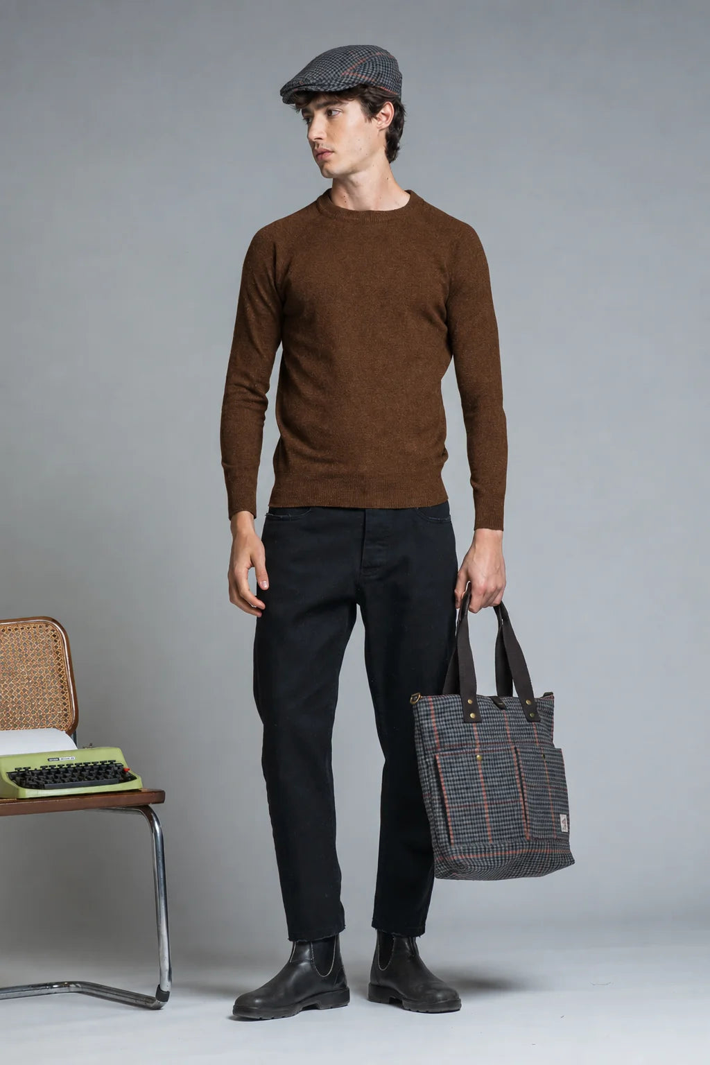 Maglia girocollo taglio felpa Rory tabacco