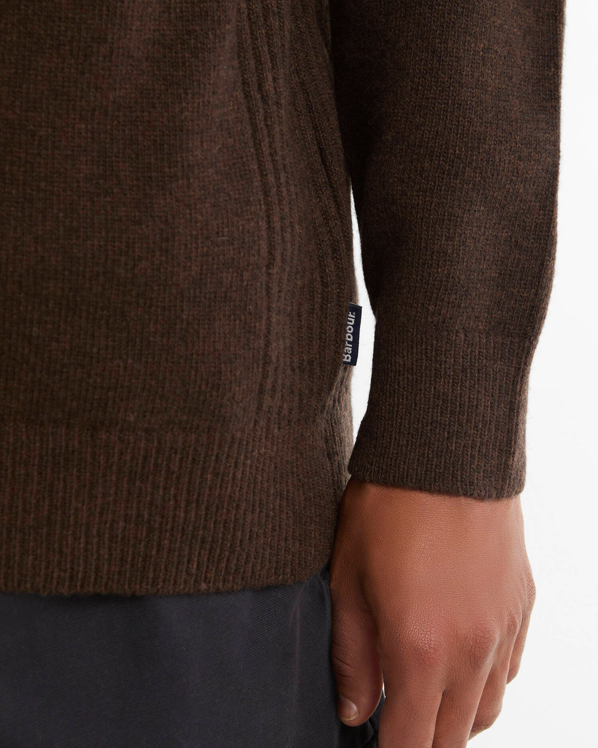 Maglia con mezza zip Holden moro