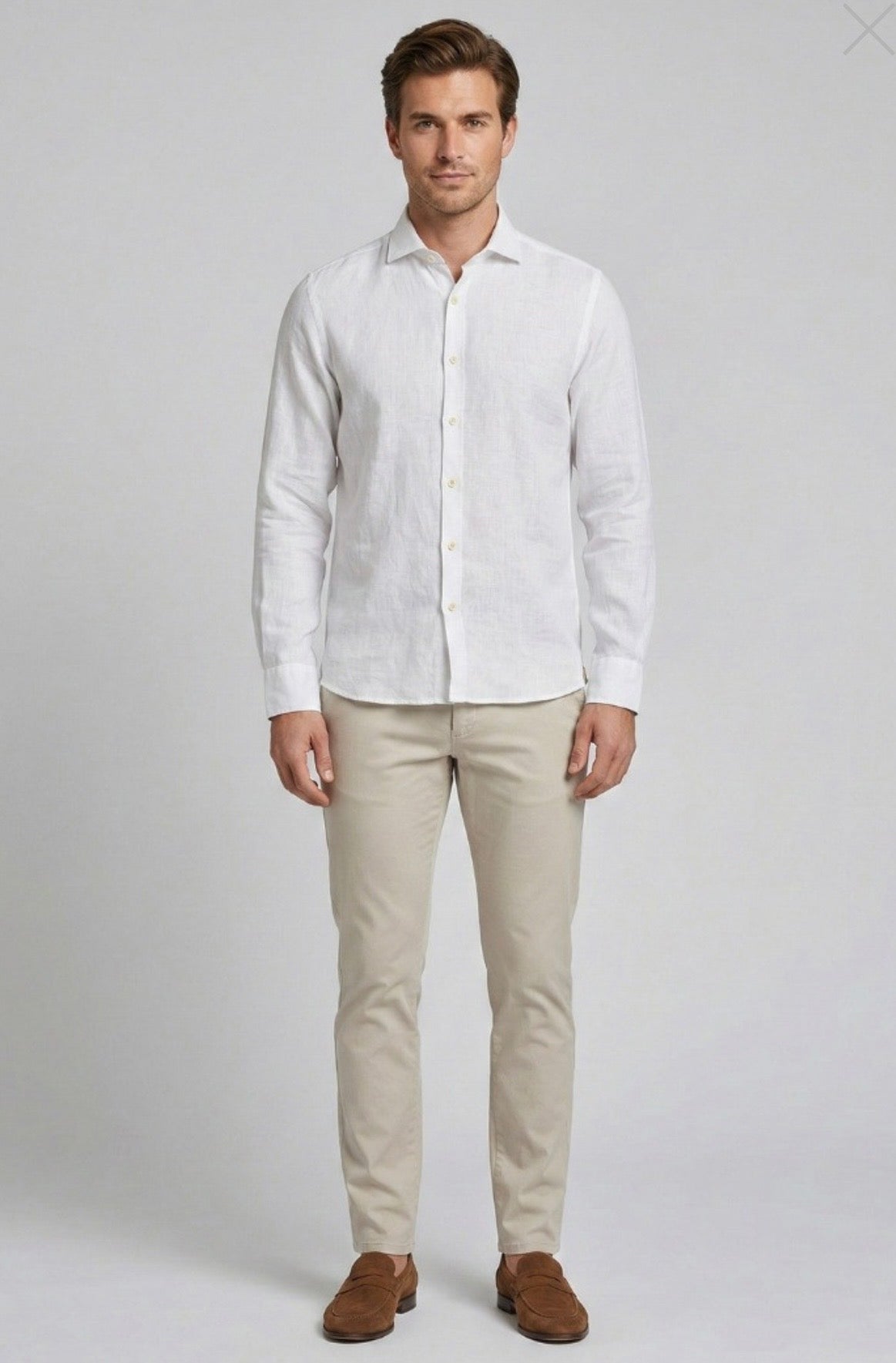 Camicia 100% Lino bianco
