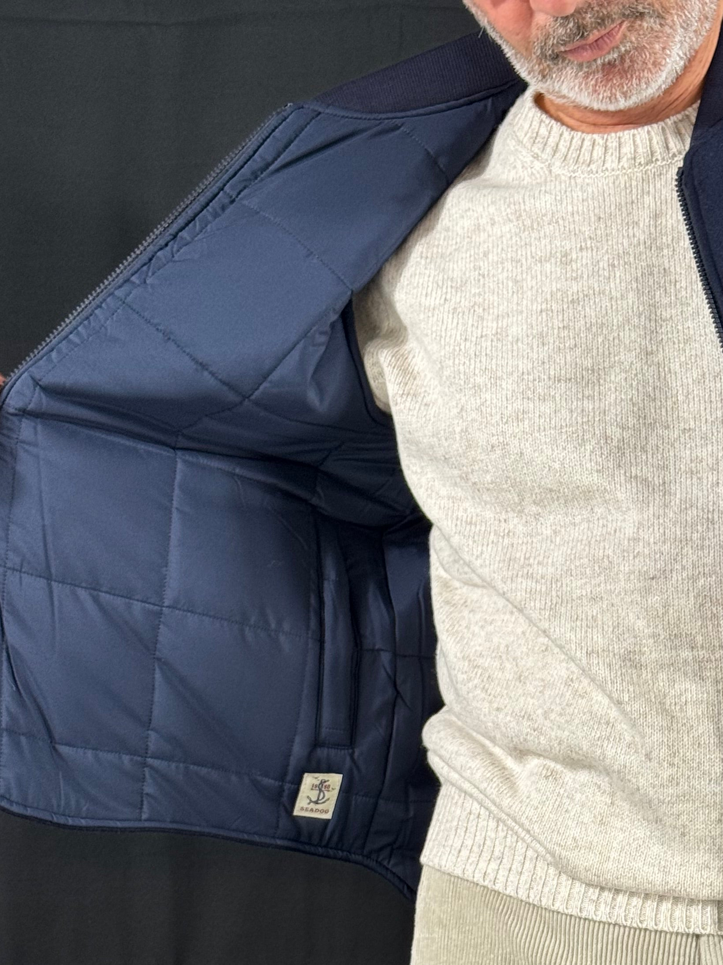 Gilet reversibile flanella blu Winnipeg