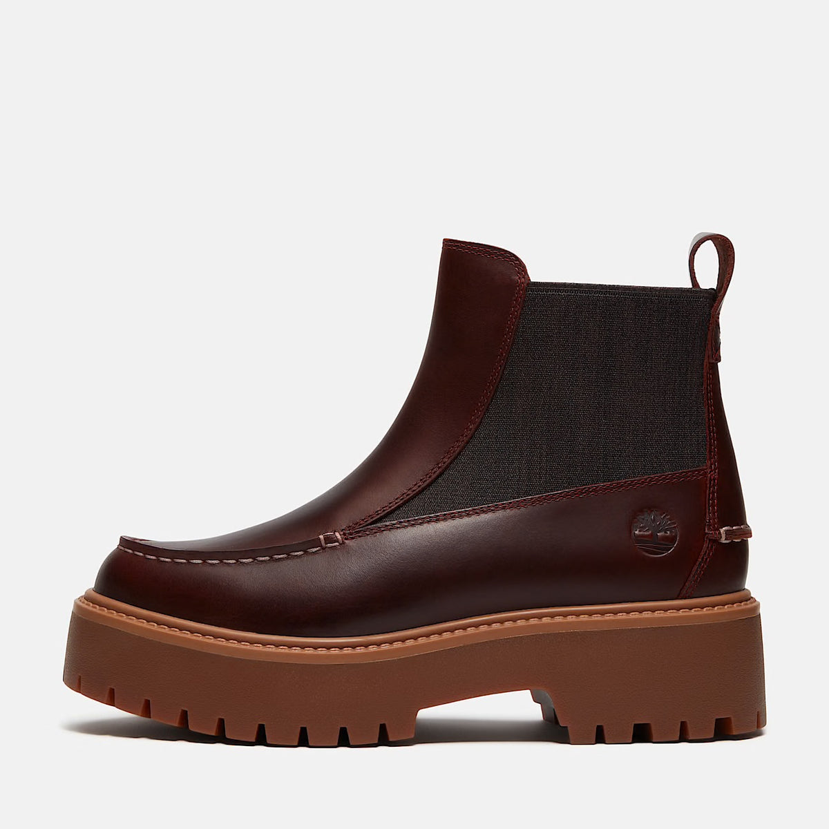 Stivale Chelsea con Plateau Stone Street da Donna in bordeaux