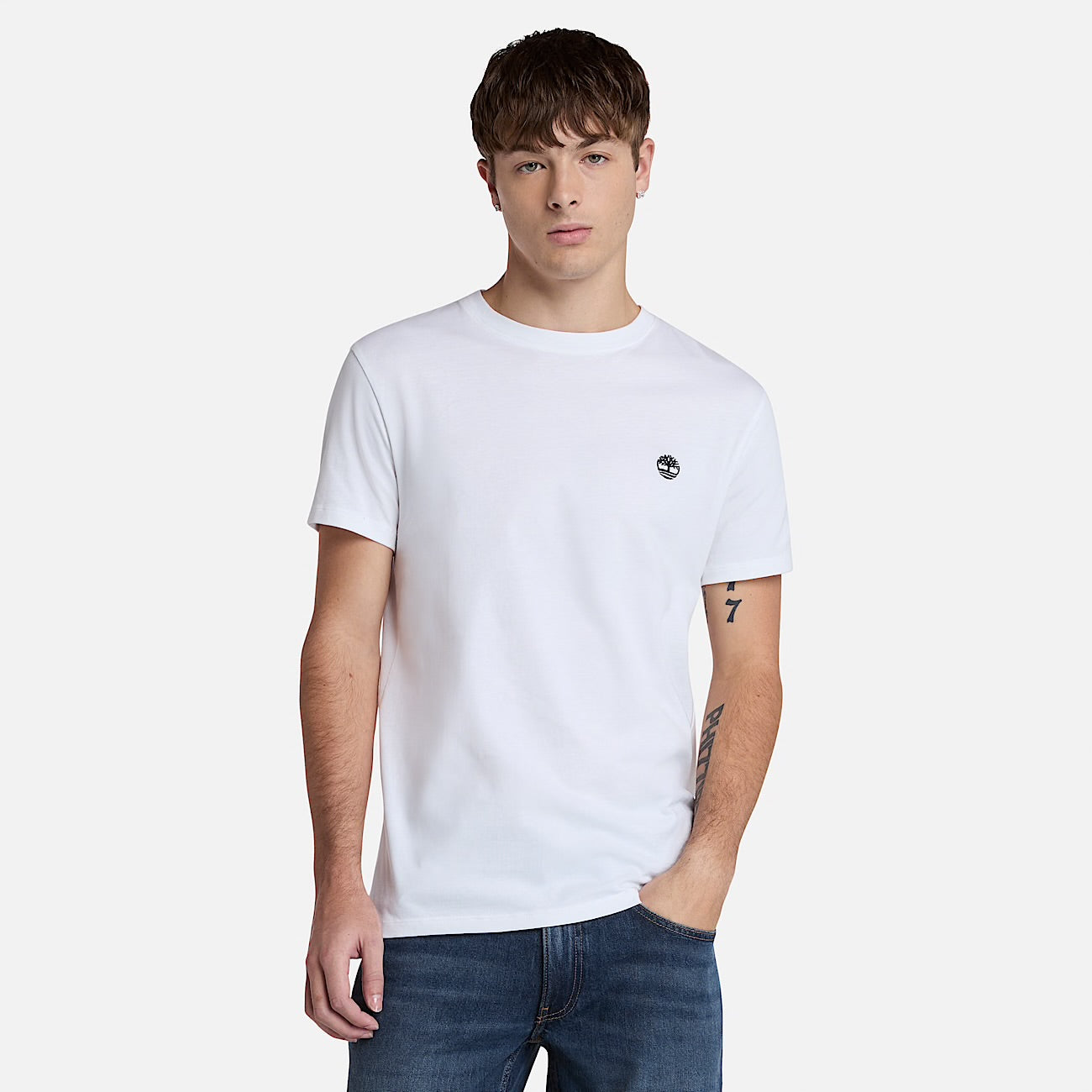T-shirt basic slim fit manica corta Bianco