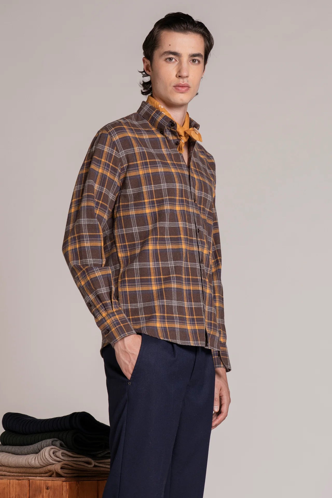 Camicia in flanella Connors marrone