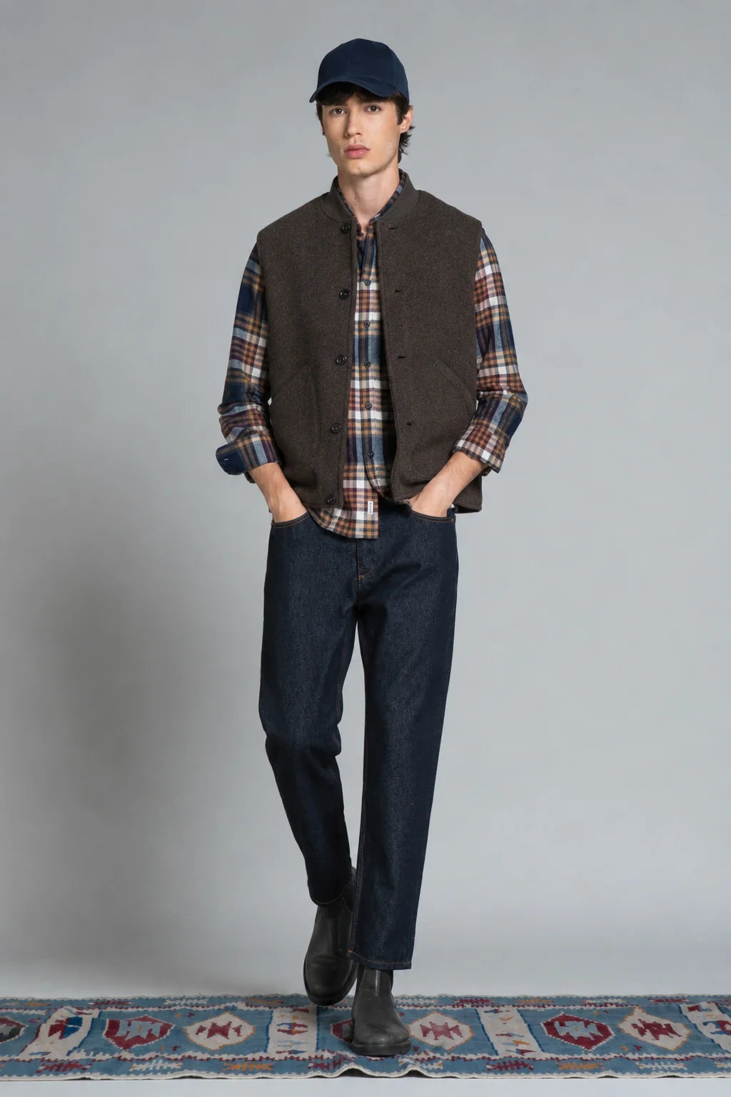 Gilet lana cotta bottoni Dean moro