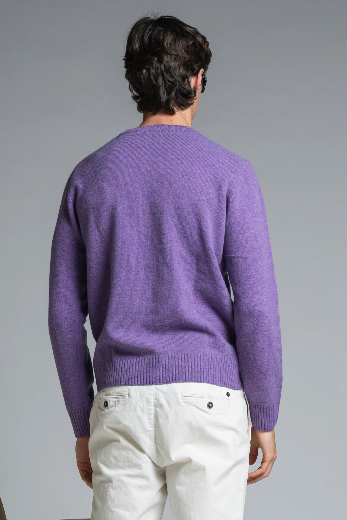 Maglia girocollo lambswool charlie malva