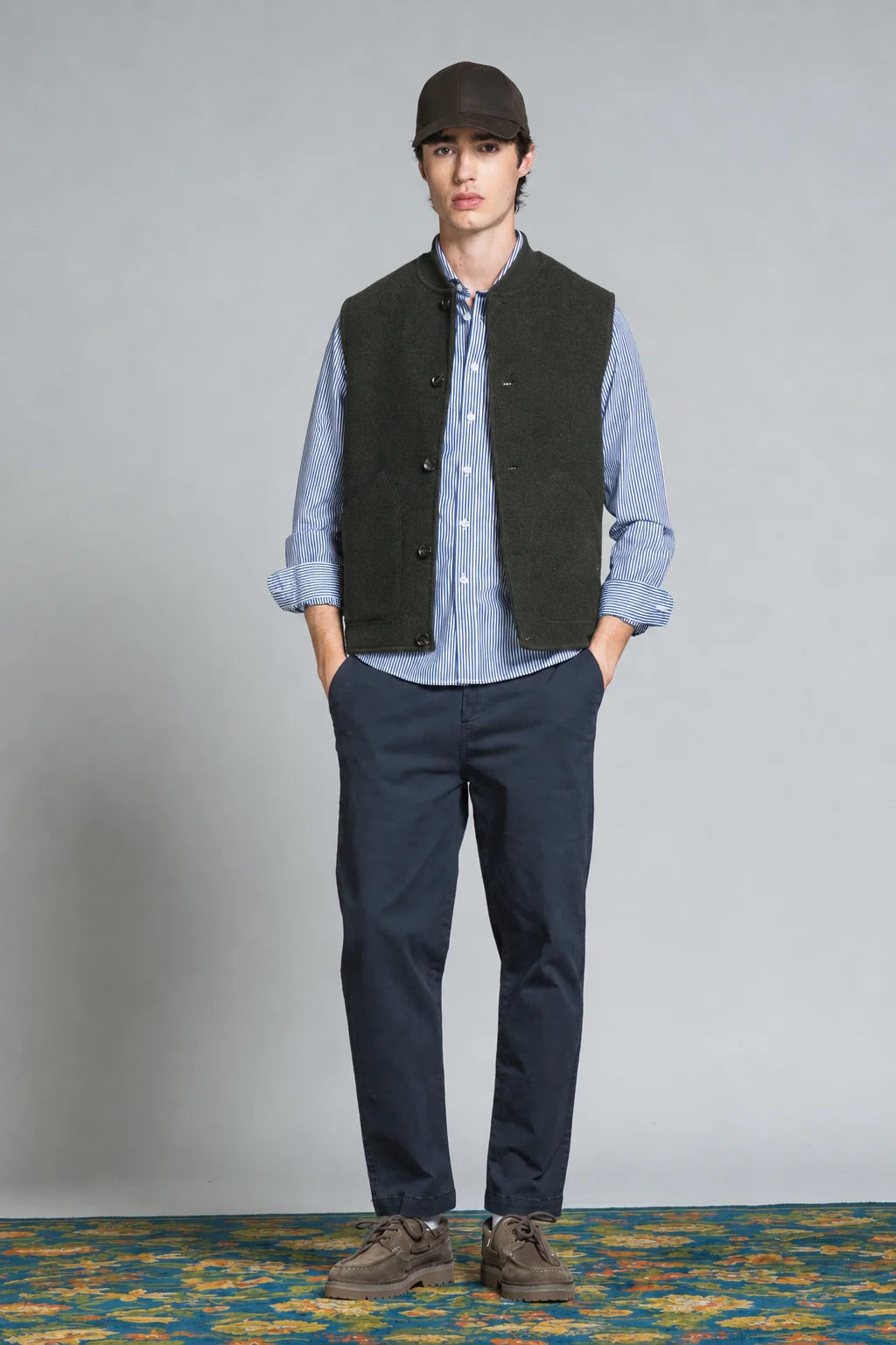 Gilet lana cotta bottoni Dean militare