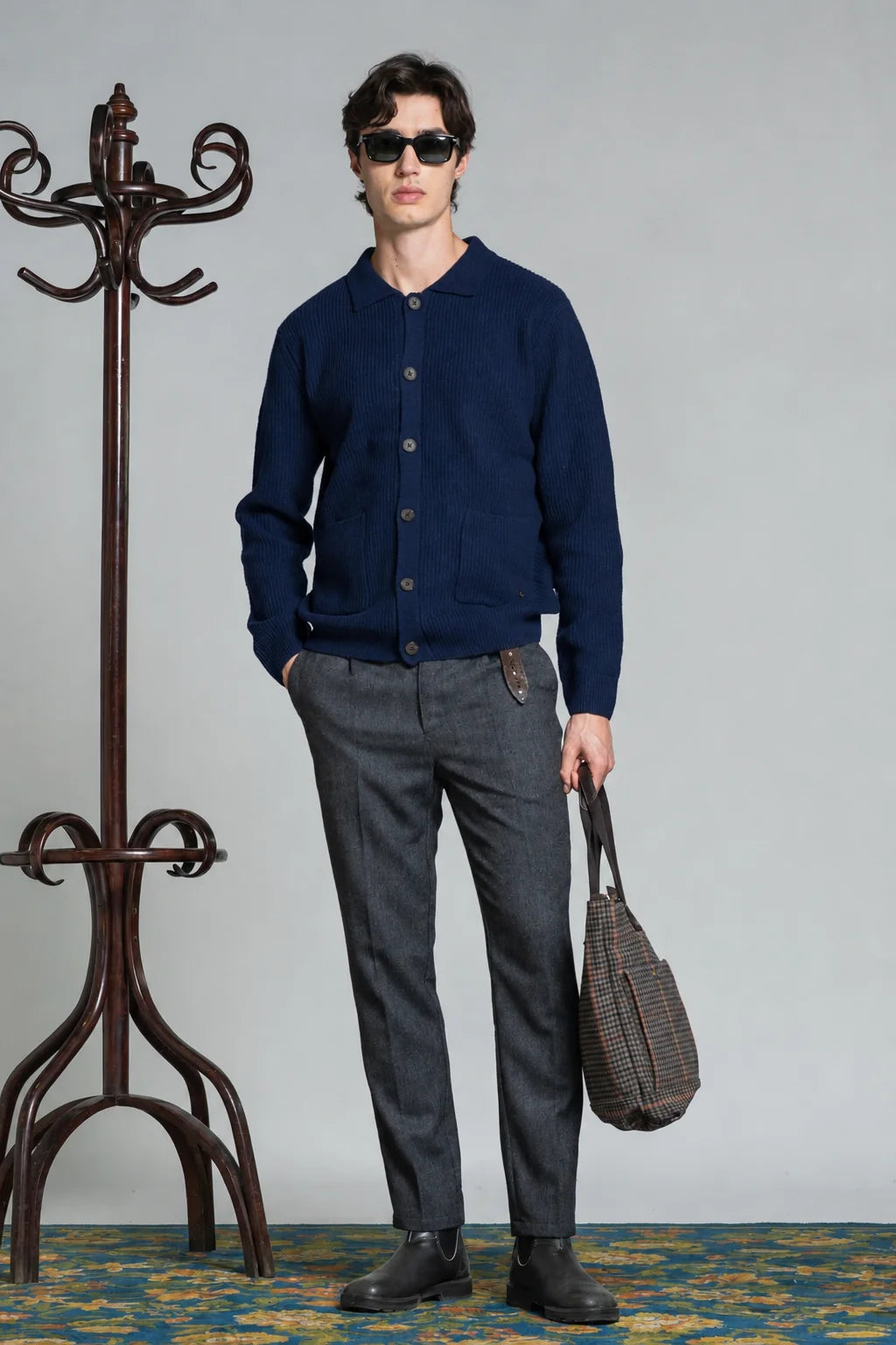 Overshirt in maglia Hugo blu