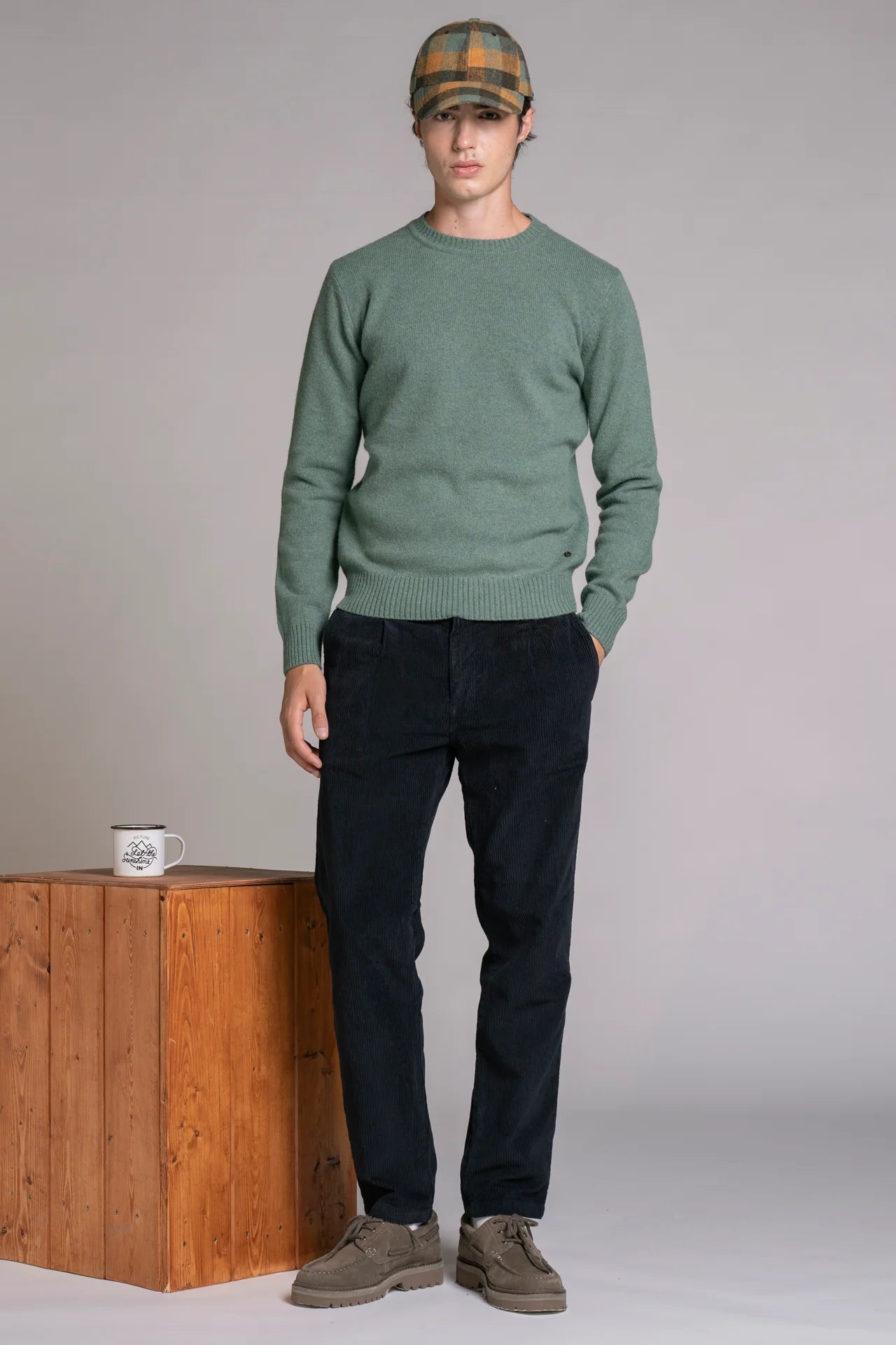 Maglia girocollo lambswool charlie verde