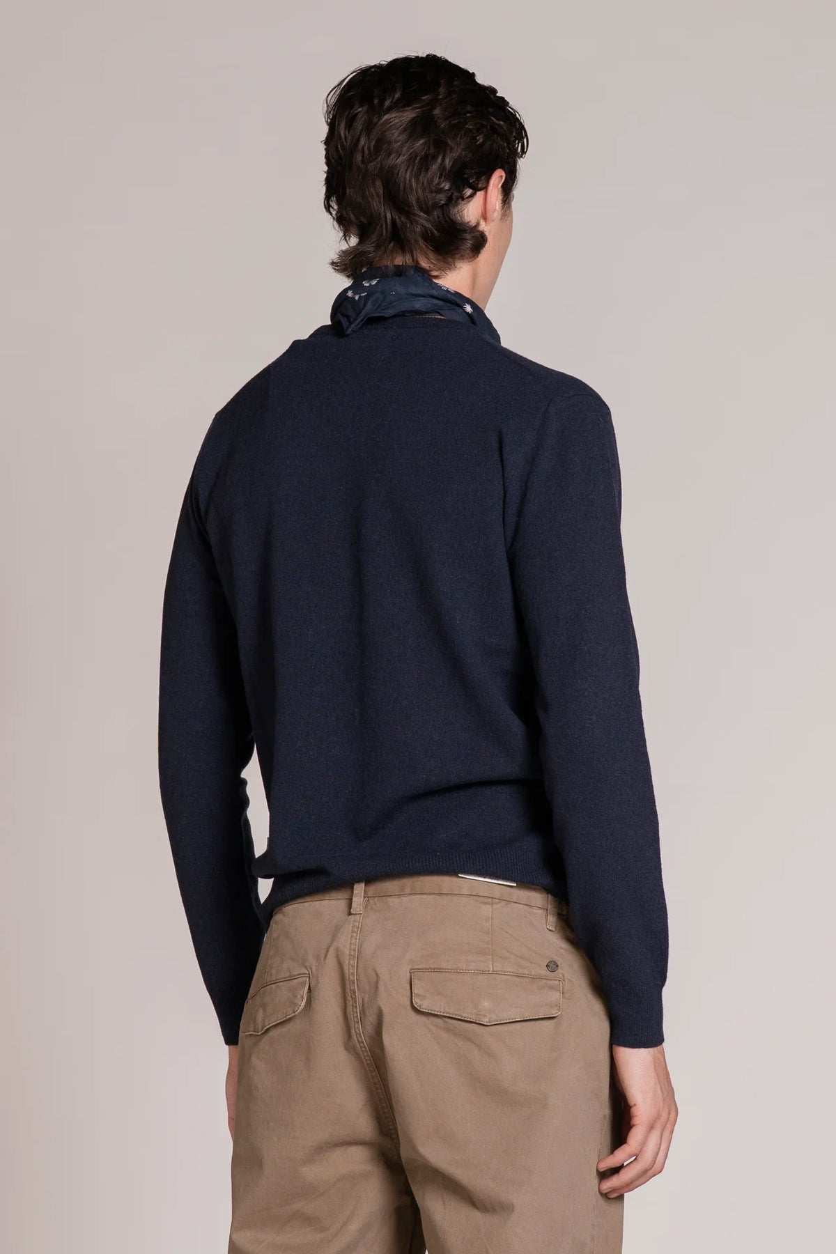 Maglia girocollo lambswool charlie blu navy