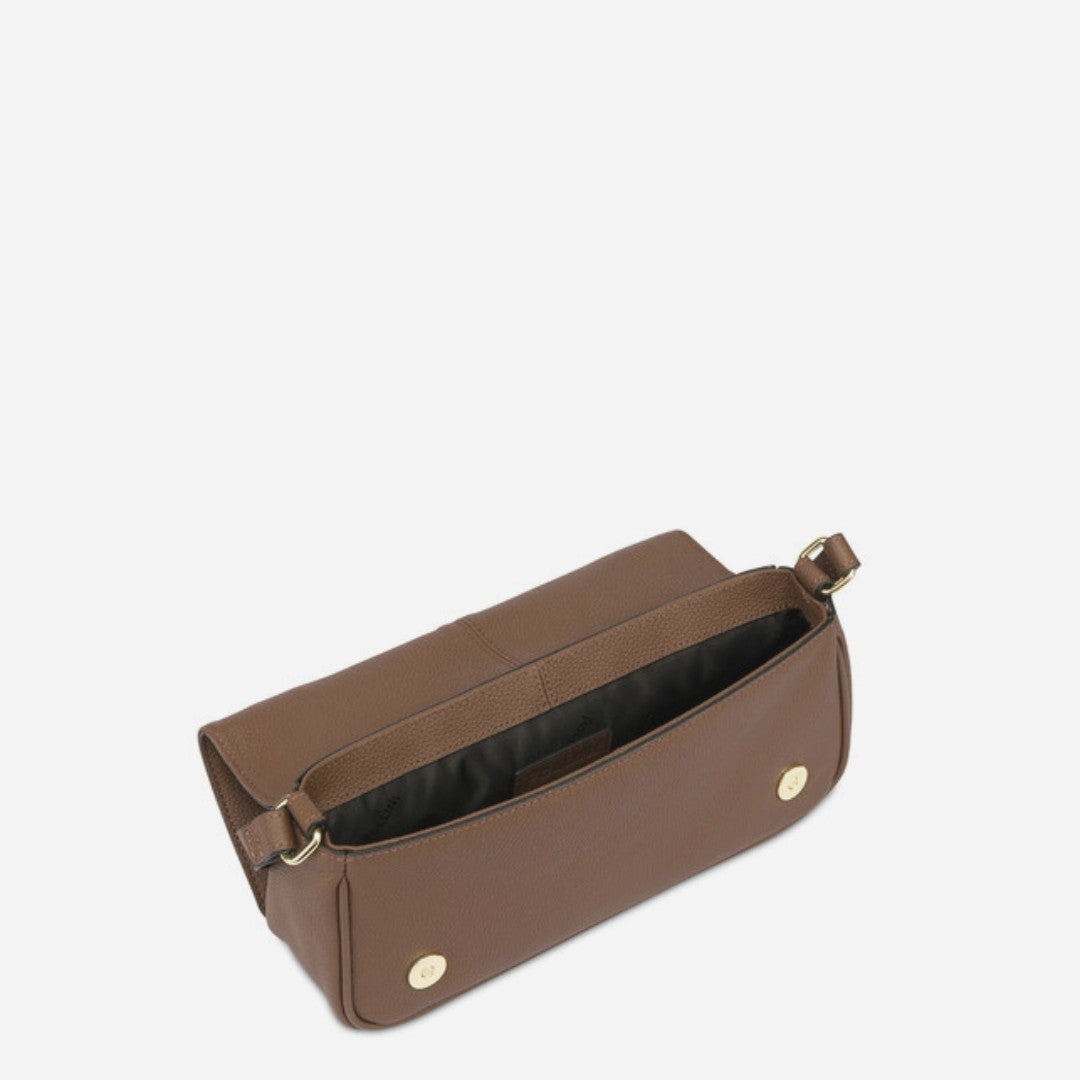 Pollini Borsa A Spalla In Vitello Serena Marrone