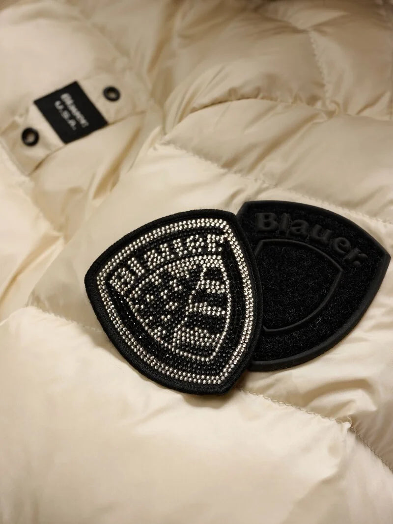 Piumino a righe Arcadia beige