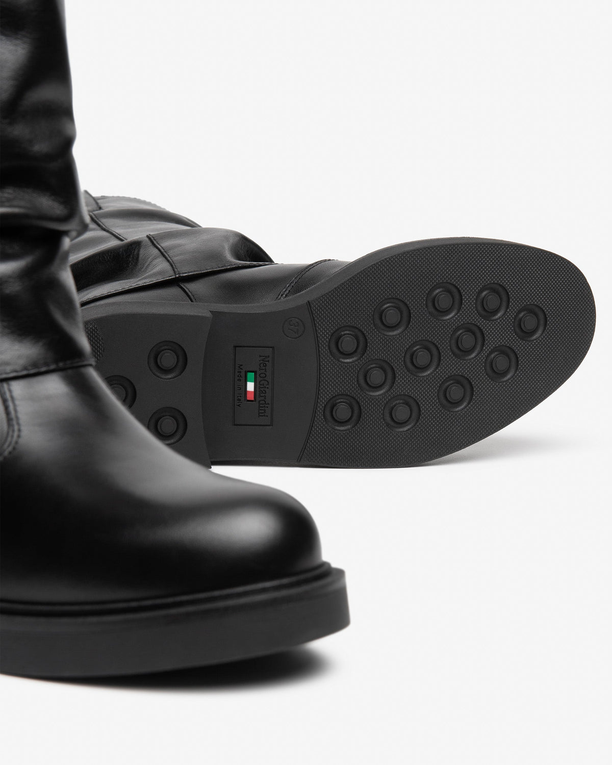 Stivali a tubo pelle nero I618000D