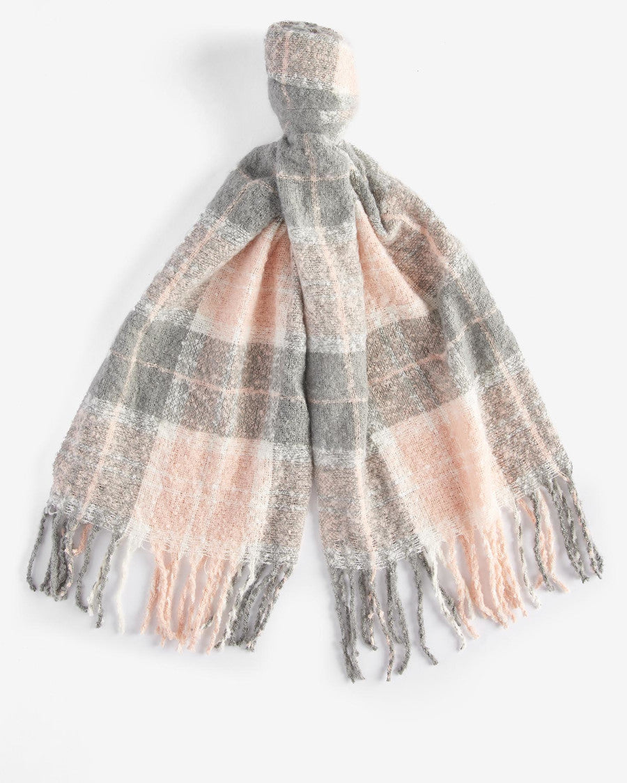 Set regalo berretto e sciarpa tartan Saltburn Grey Rose