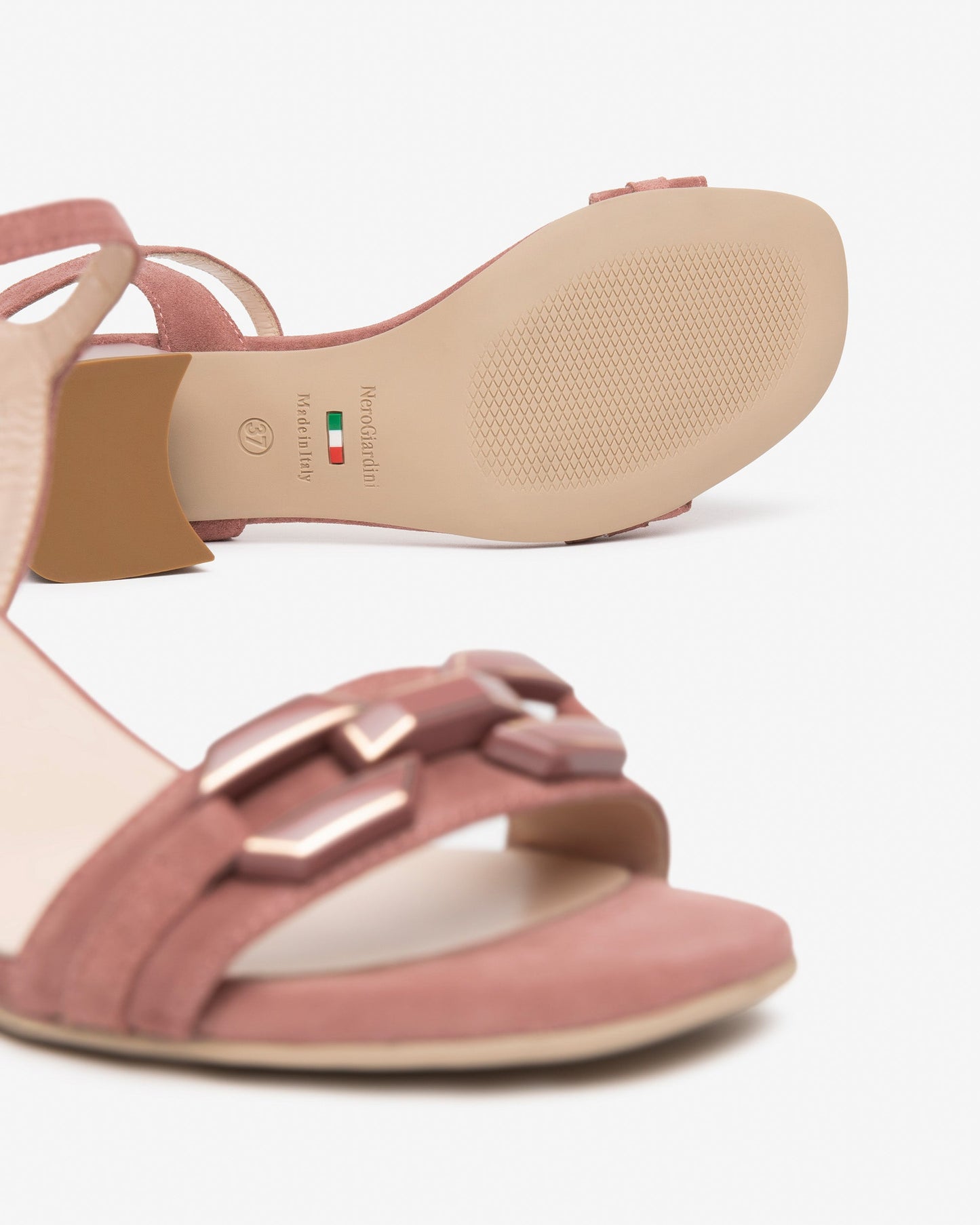 Sandali in camoscio T.5cm E615723D Rosa