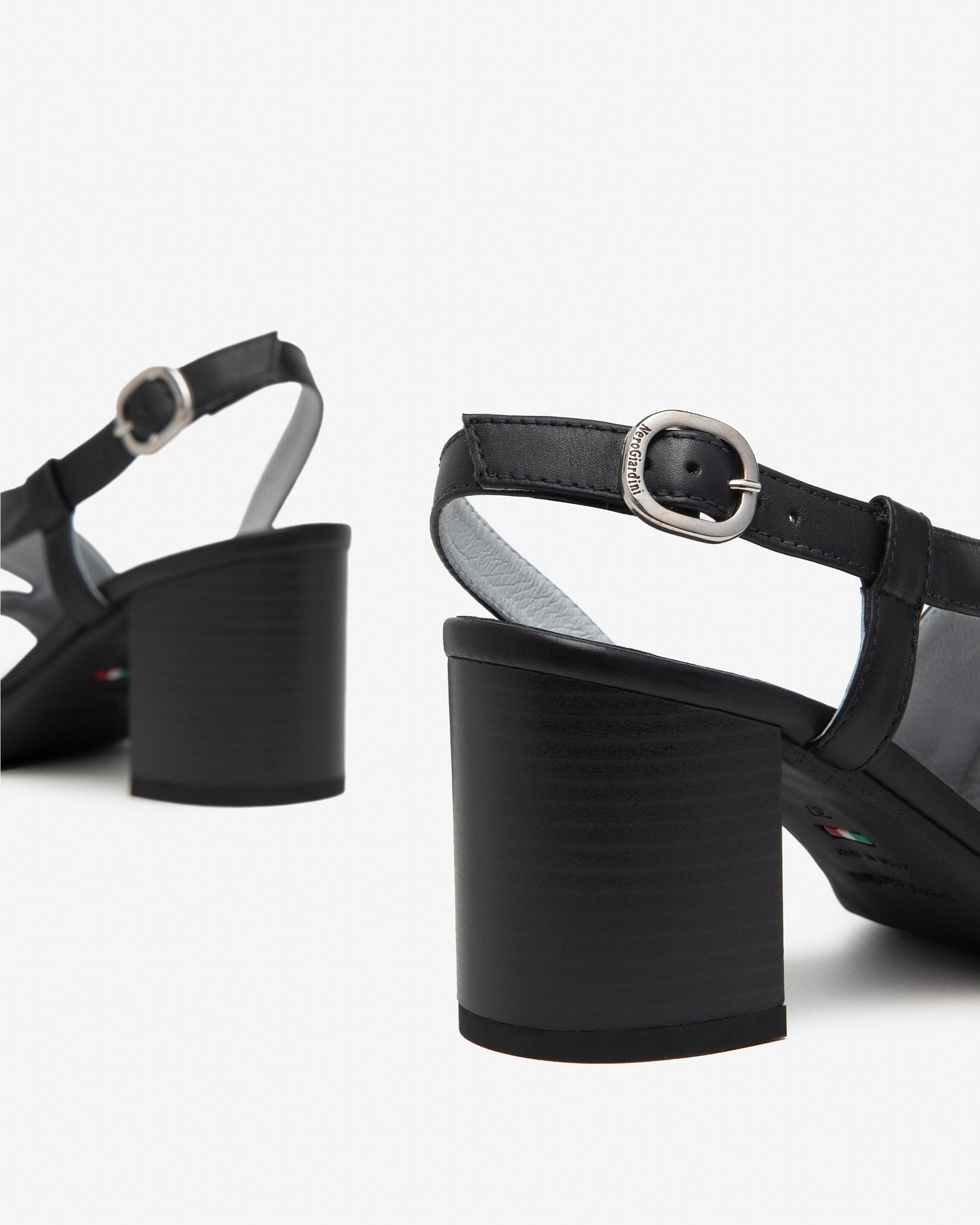 Sandali T.7cm in pelle Nero E410440D