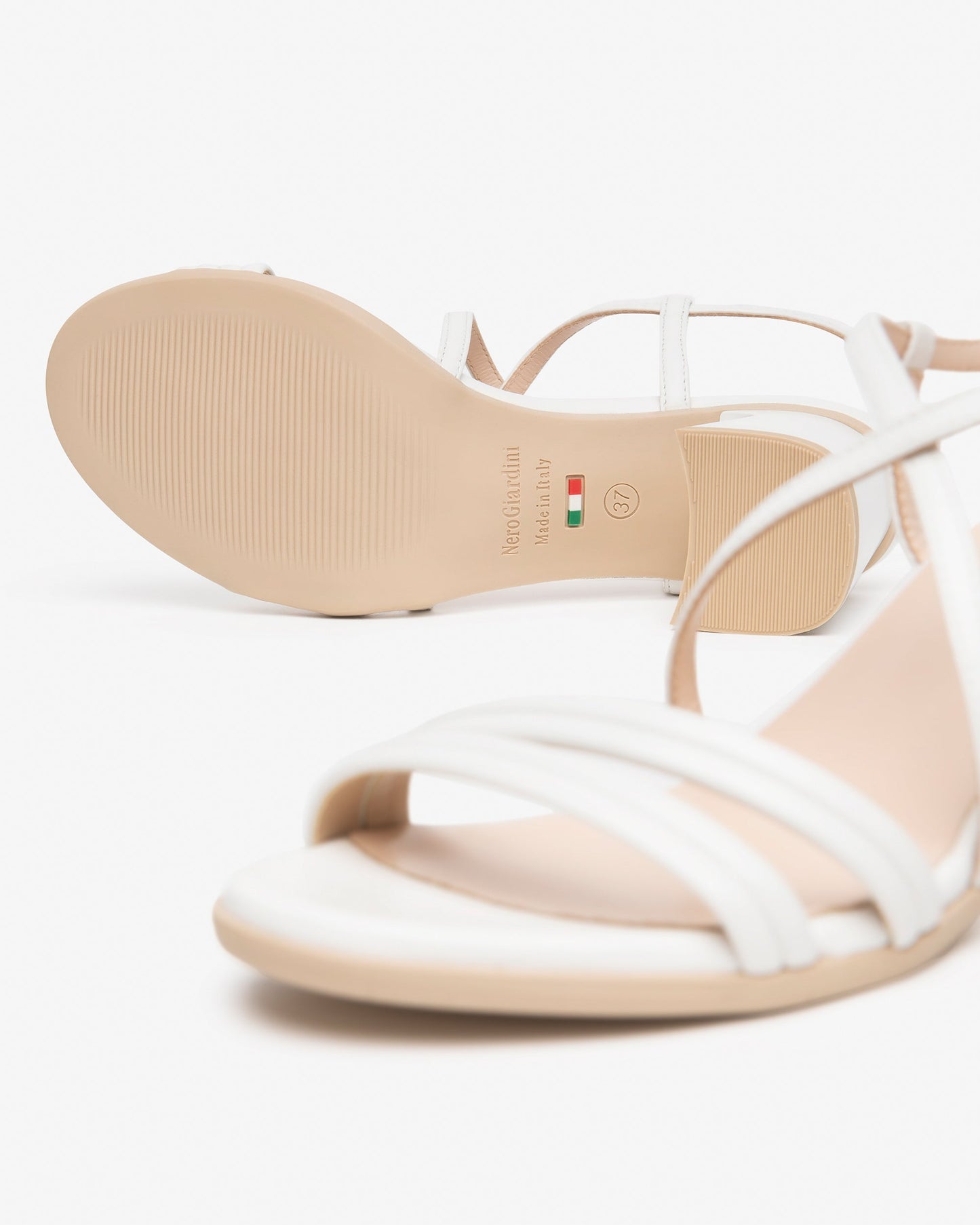 Sandali in pelle T.5cm Bianco E615740D