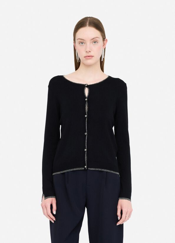 Cardigan viscosa Liu-jo nero