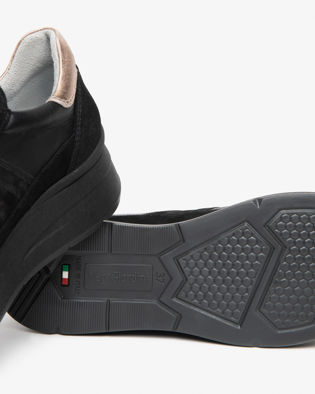 Sneakers zeppa pelle nero I617330D