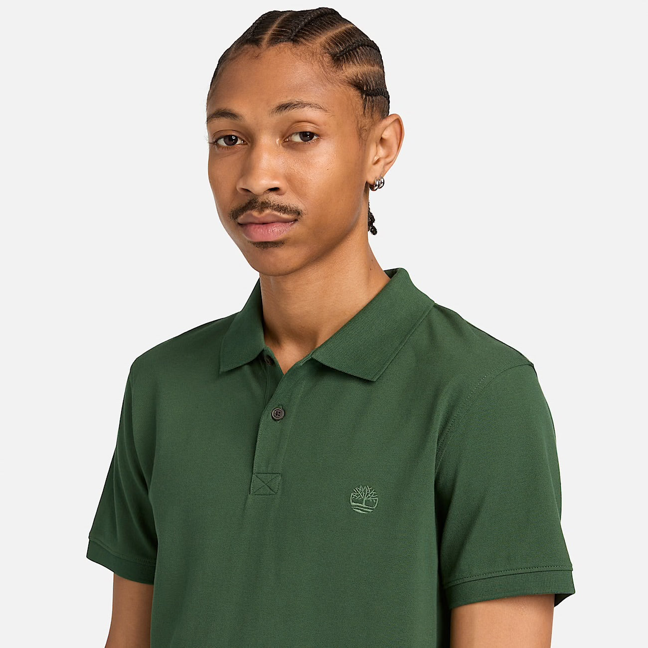 Polo elasticizzata manica corta verde