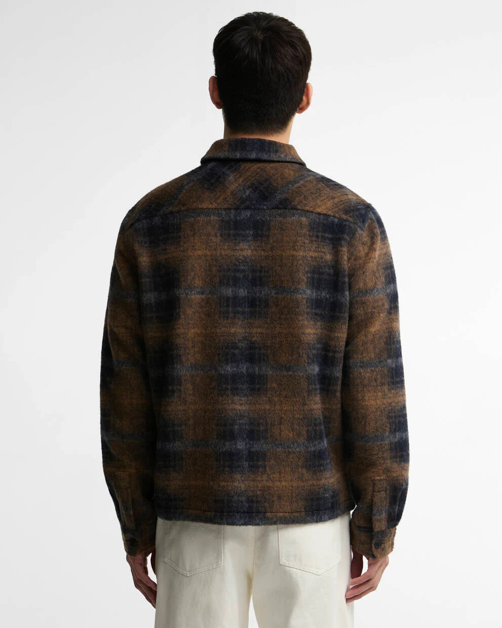 Overshirt Oswald in misto lana marrone