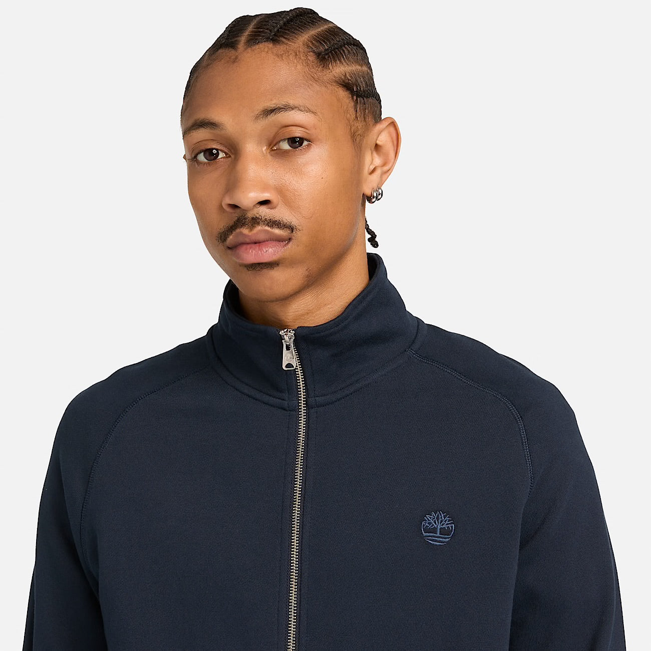 Felpa con Zip Intera Uomo in blu