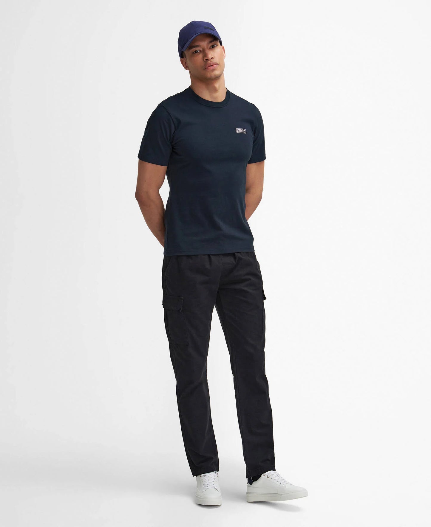 T-shirt con logo piccolo blu