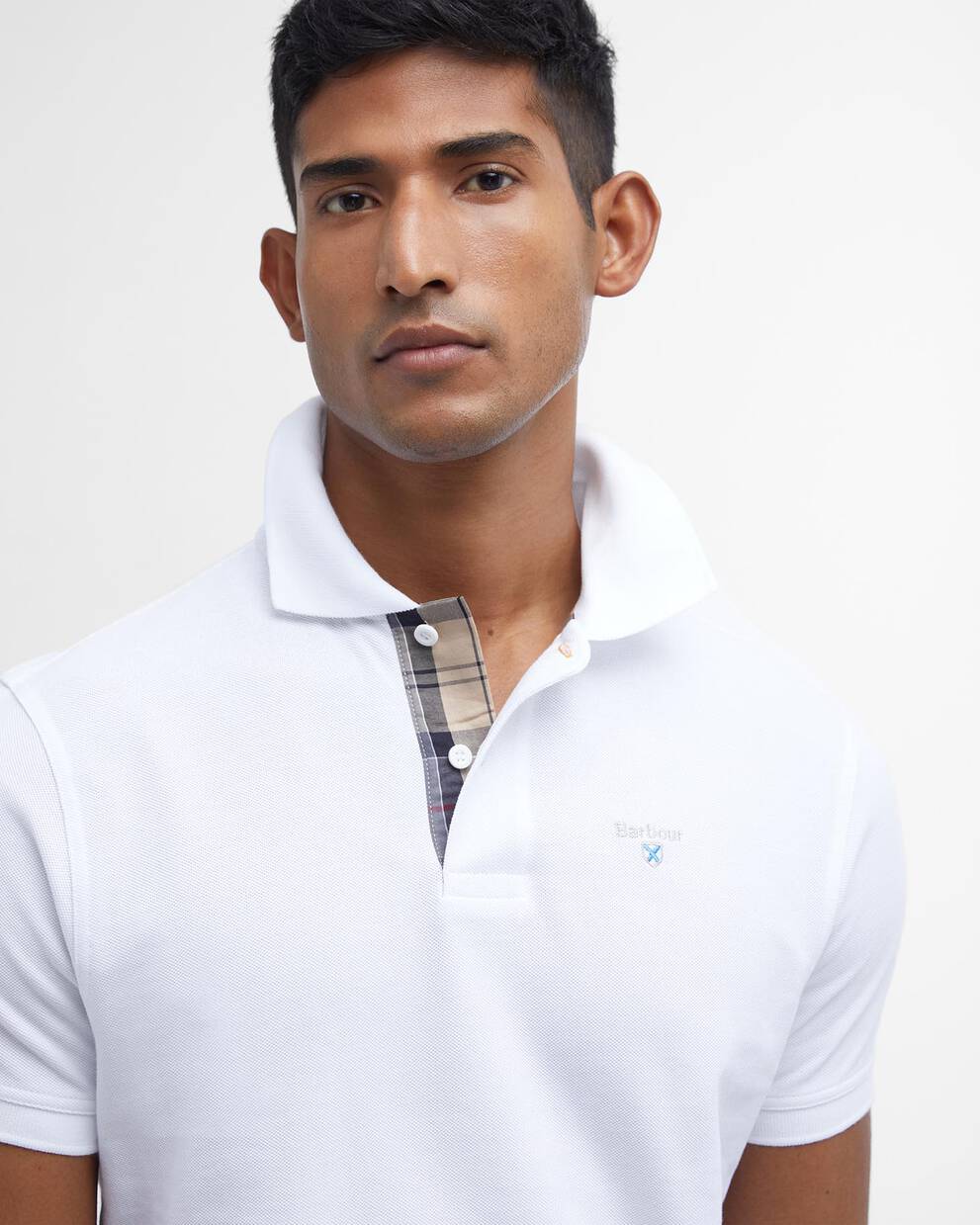 Polo in cotone piquet bianco