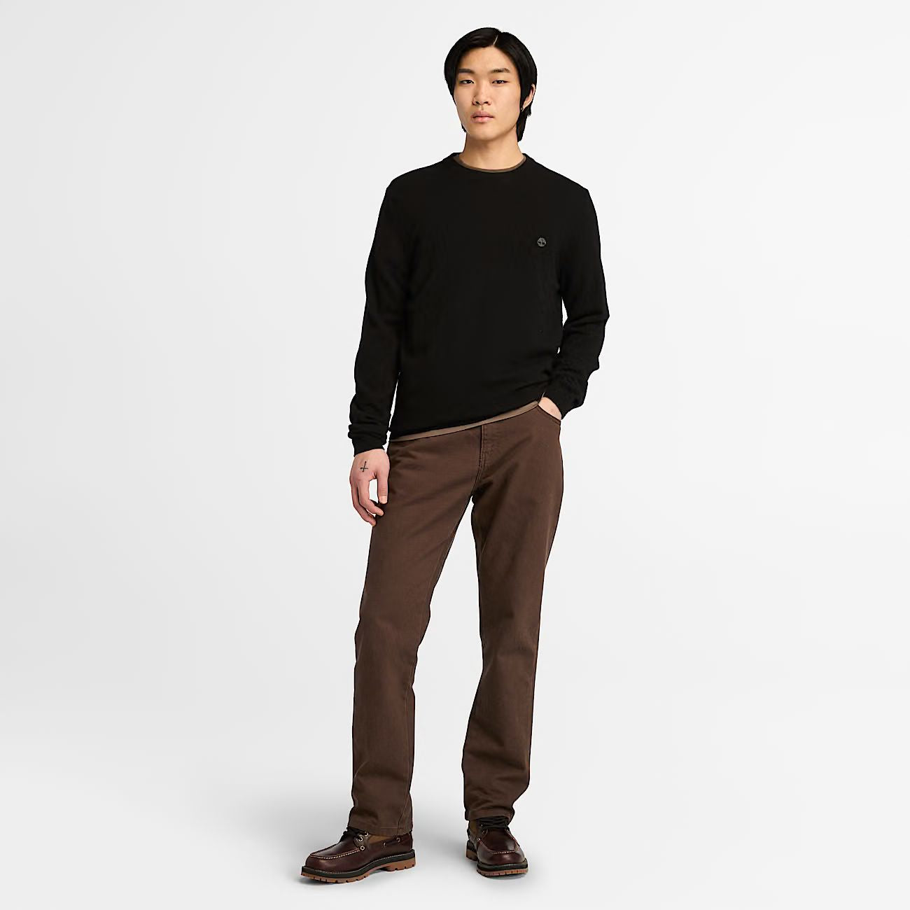 Maglia girocollo in Merino nero