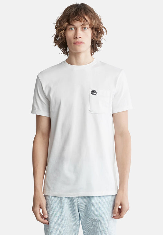 T-shirt taschino in cotone bianco