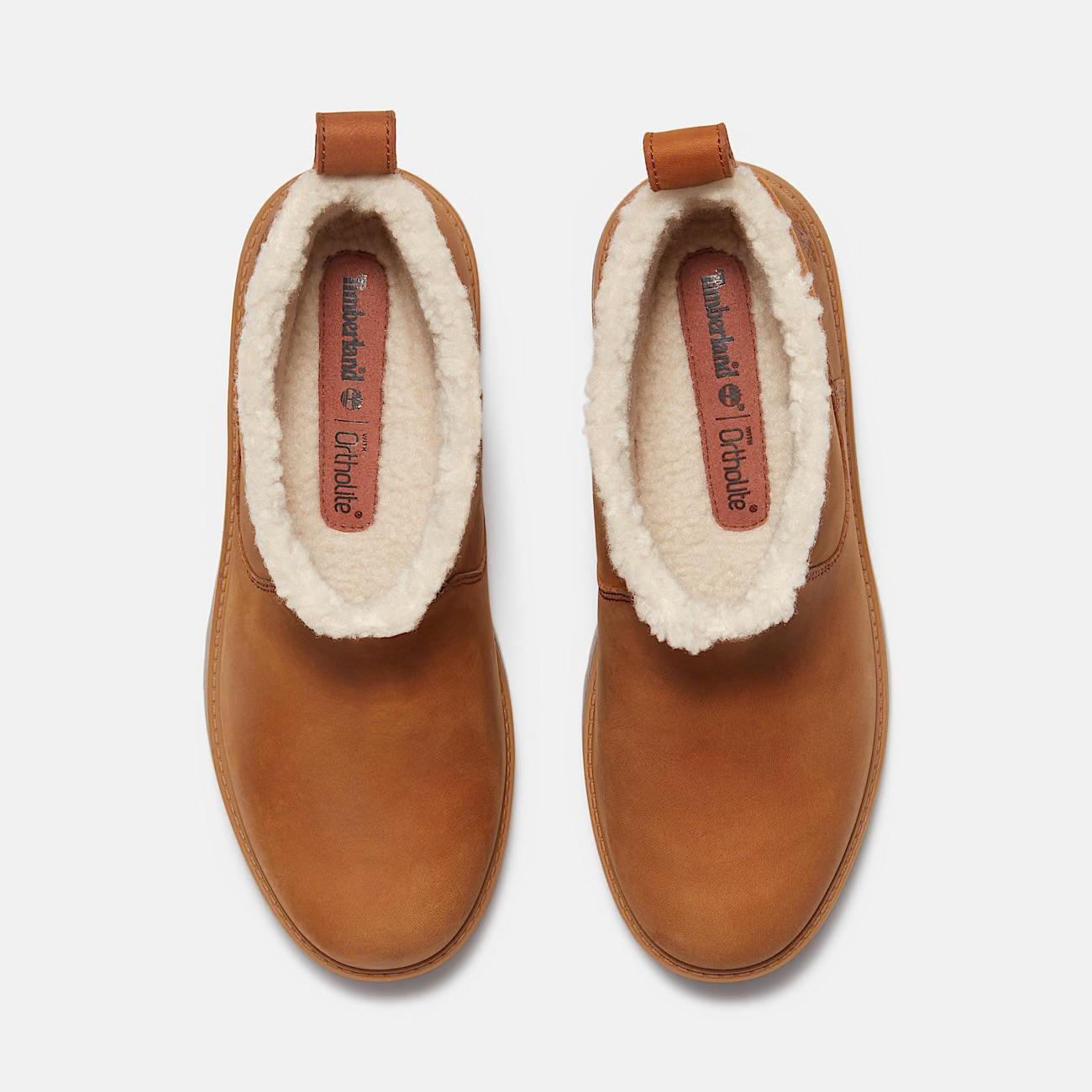 Stivale Foderato con Plateau Stone Street Marrone