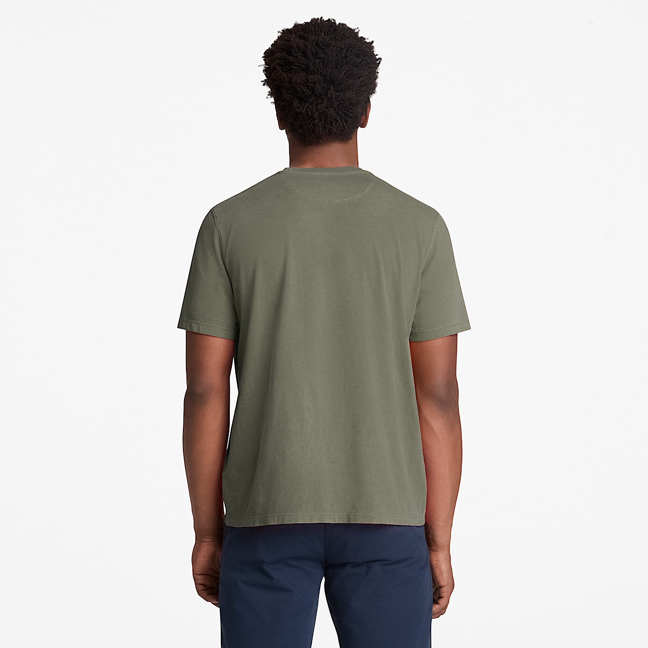 T-shirt a Maniche Corte Tinta in Capo da Uomo militare