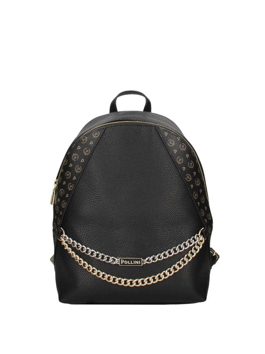 Pollini Zaino Heritage Nero Con Accessorio Catena