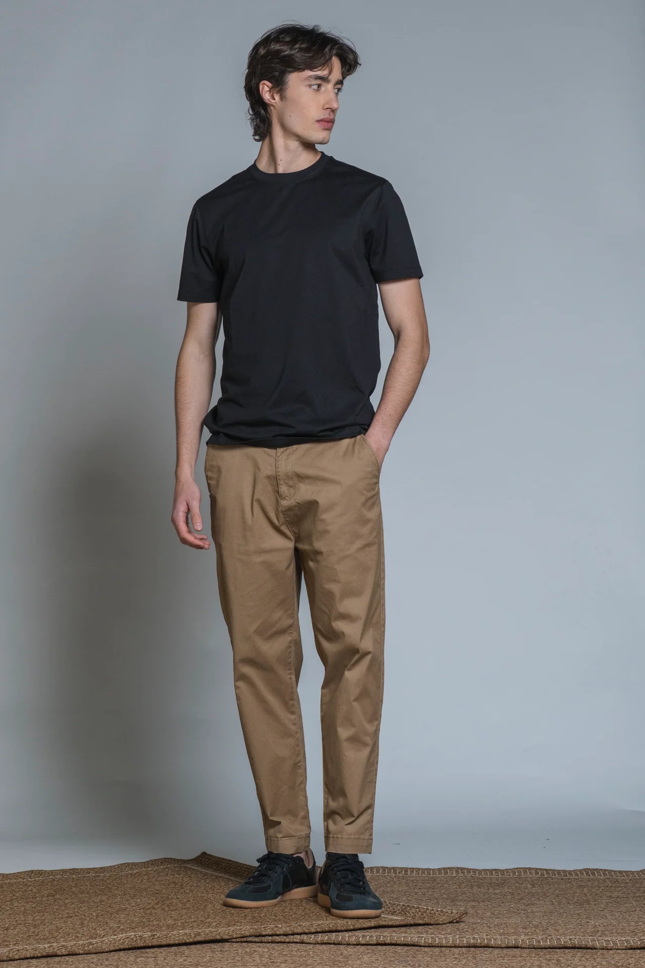 T-shirt cotone mercerizzato Lance Nero