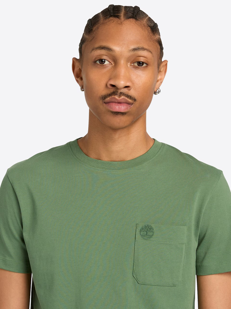 T-shirt taschino in cotone verde prato