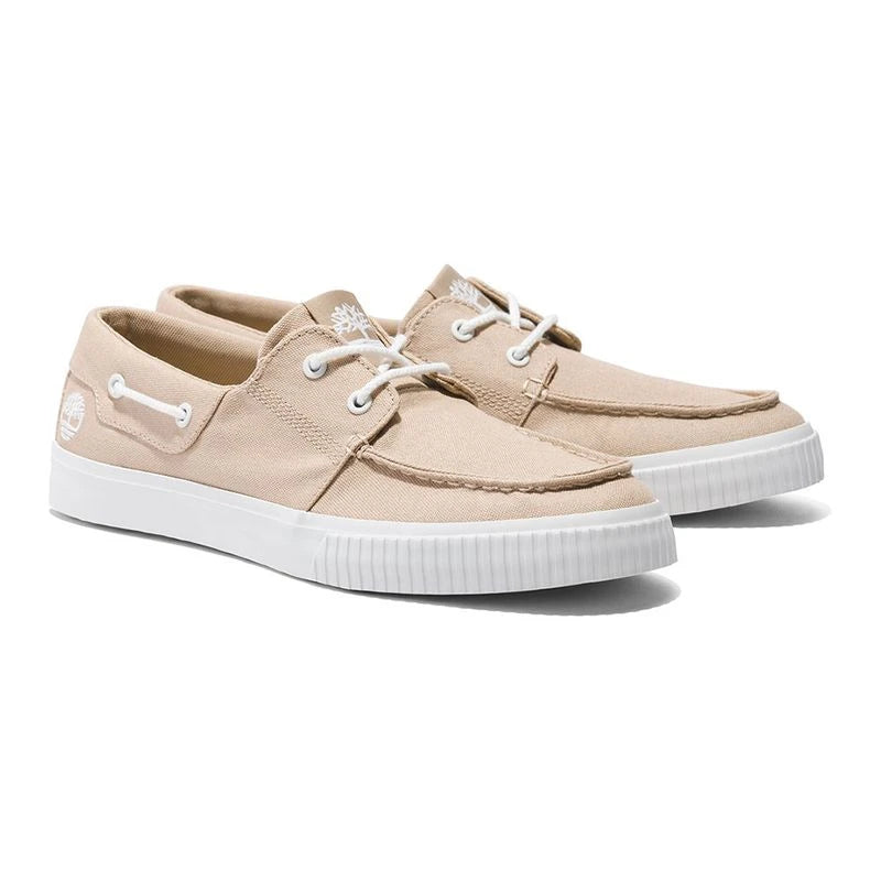Scarpa da barca in canvas beige