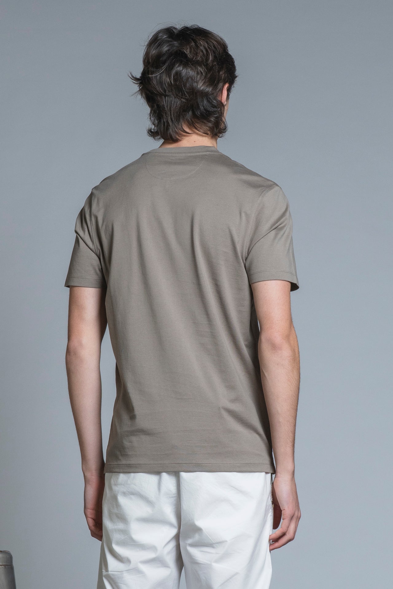 T-shirt cotone mercerizzato Lance Taupe
