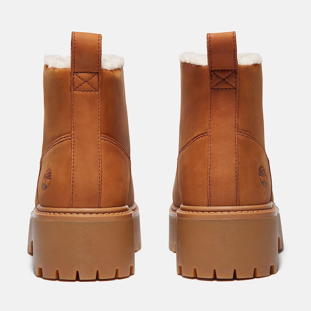 Stivale Foderato con Plateau Stone Street Marrone