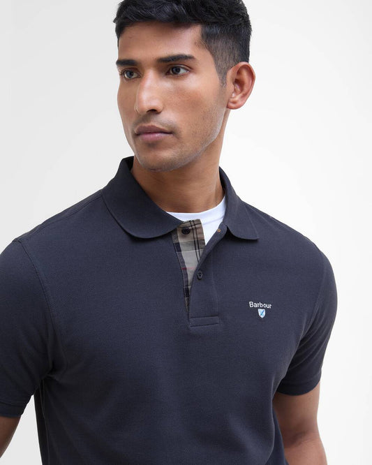 Polo in cotone piquet blu navy