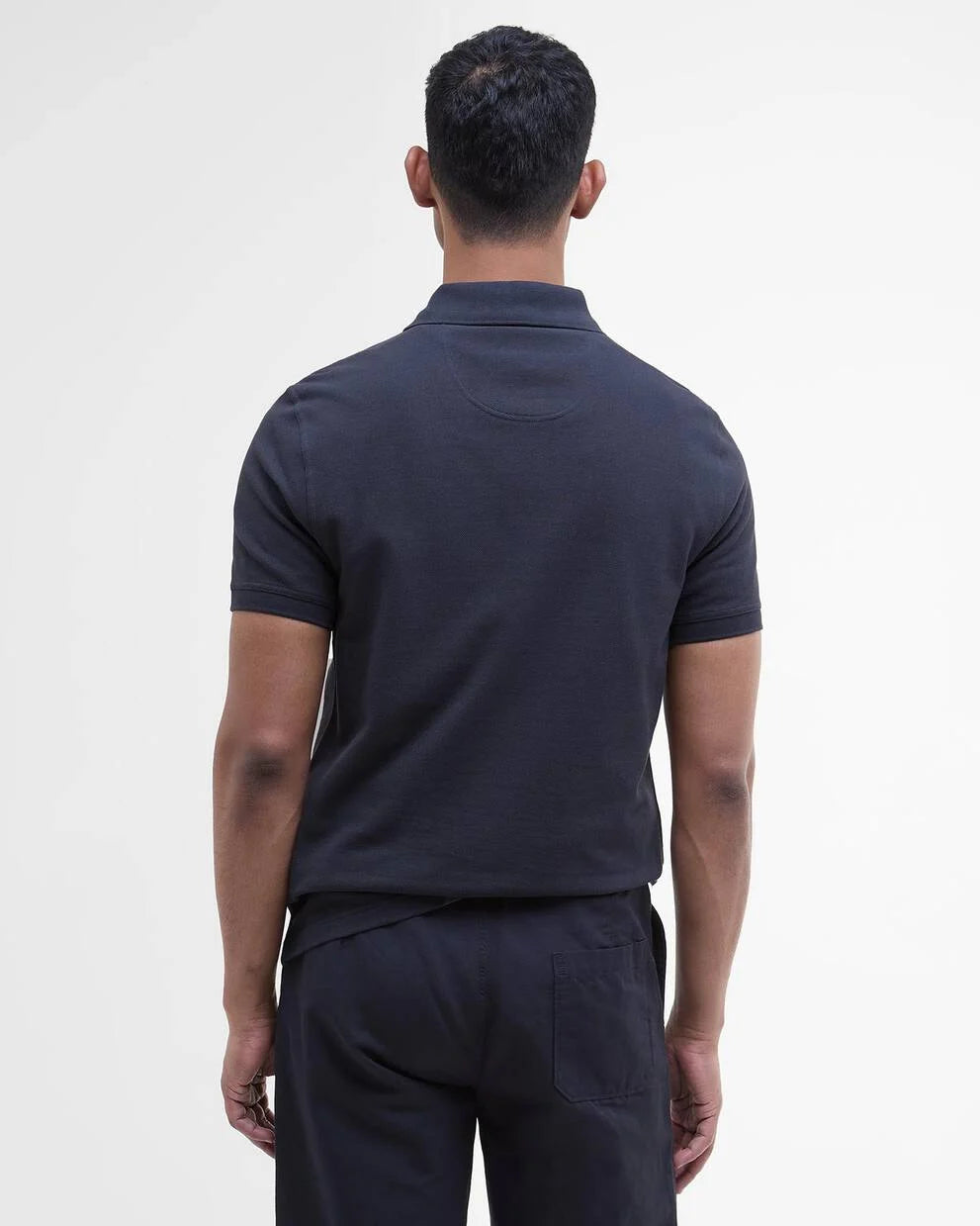 Polo in cotone piquet blu navy
