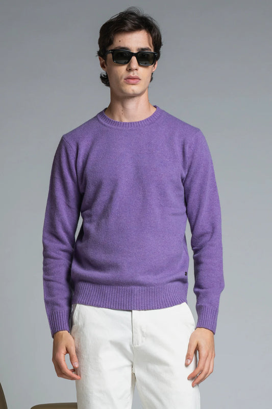 Maglia girocollo lambswool charlie malva