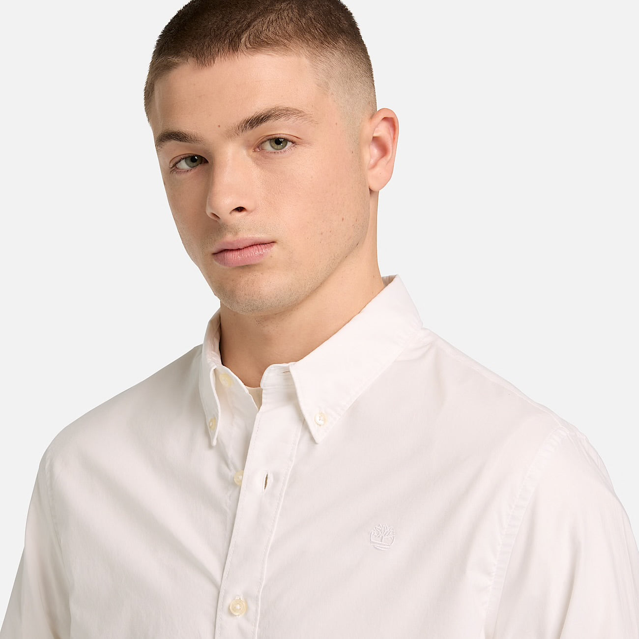 Camicia popeline elasticizzato Bianco