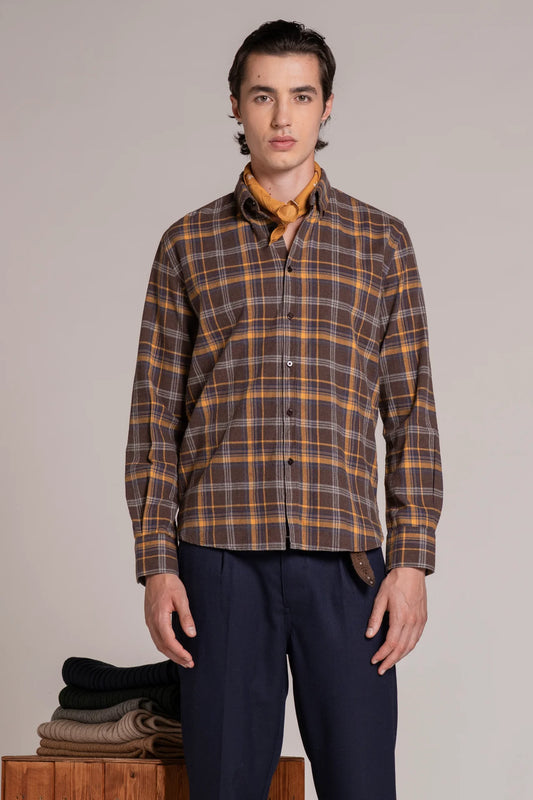 Camicia in flanella Connors marrone