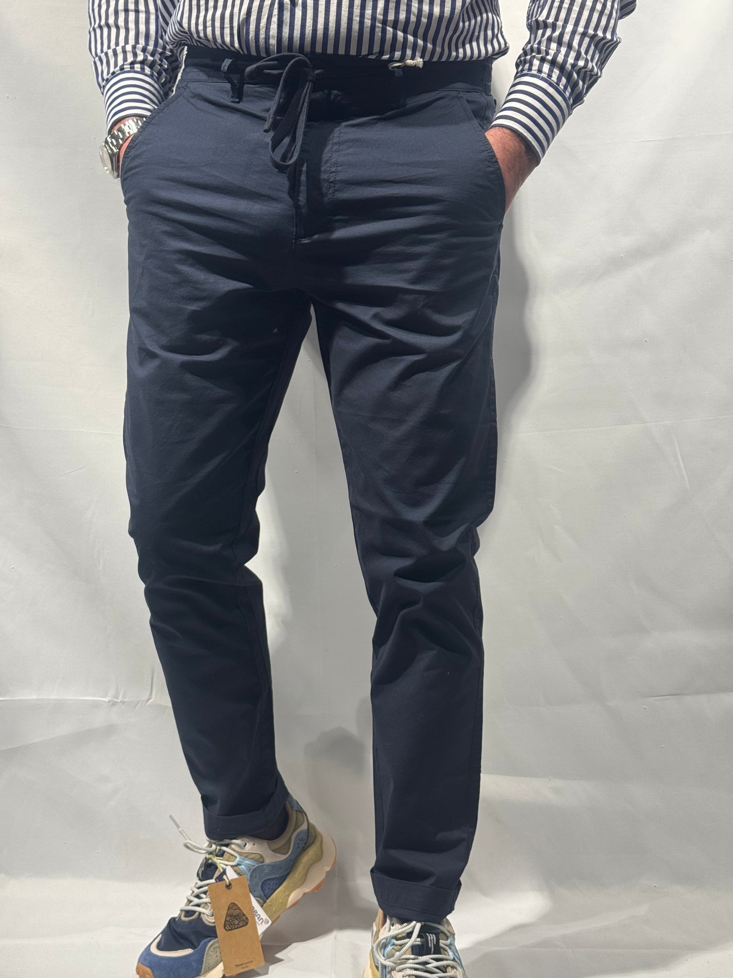 Pantalone in cotone Axel relax fit Blu