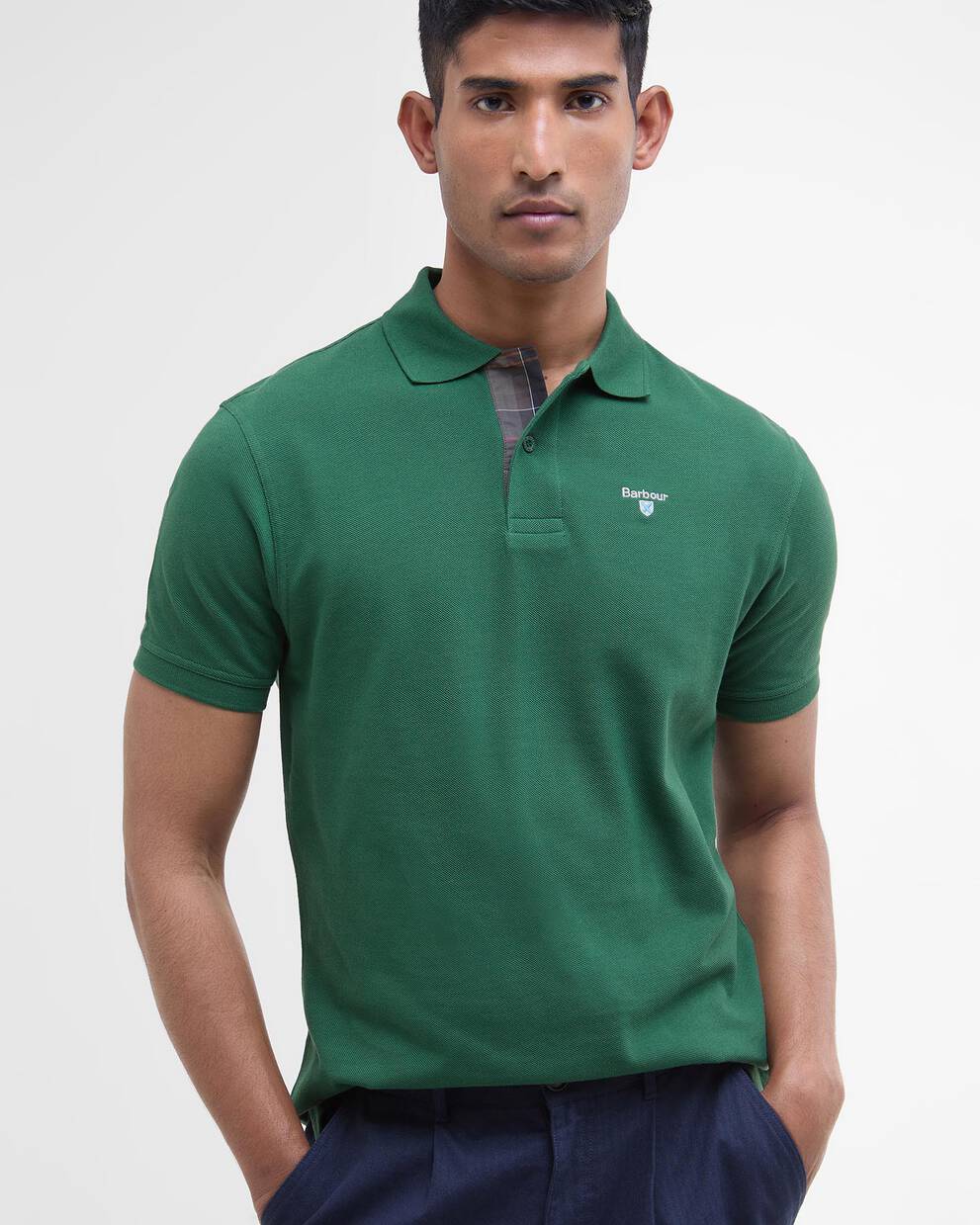 Polo in cotone piquet verde prato